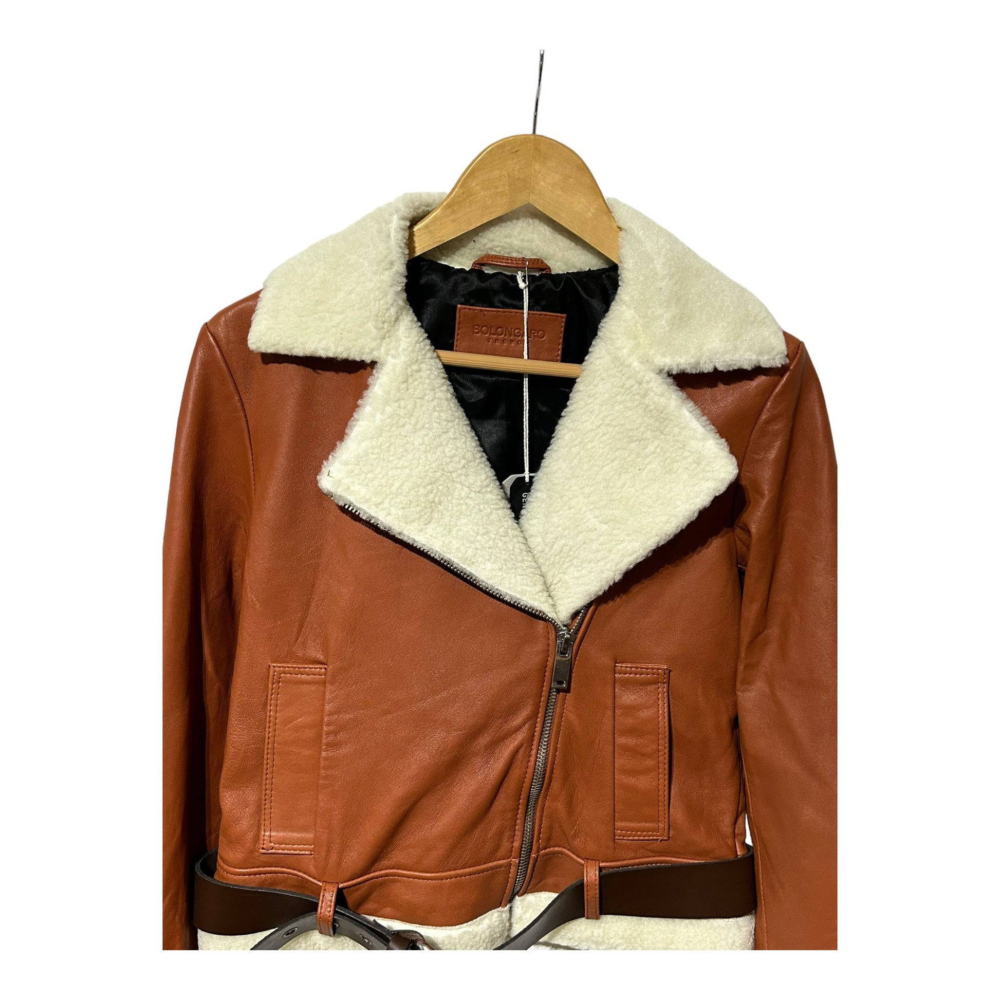 Bolongaro Trevor Hazel Cropped Leather Coat - Recurring.Life