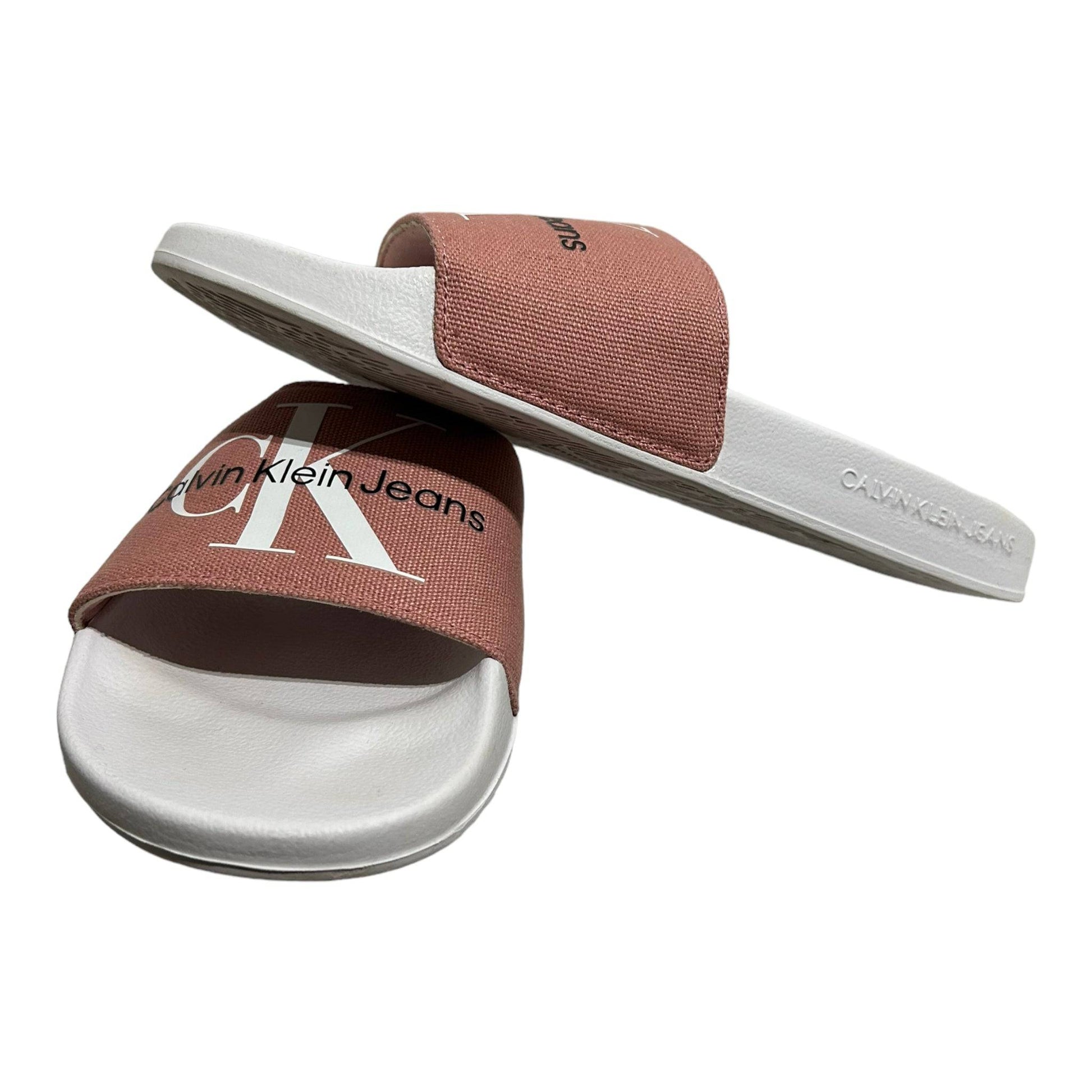 Calvin Klein Jeans Monogram Slide Sandals - Recurring.Life