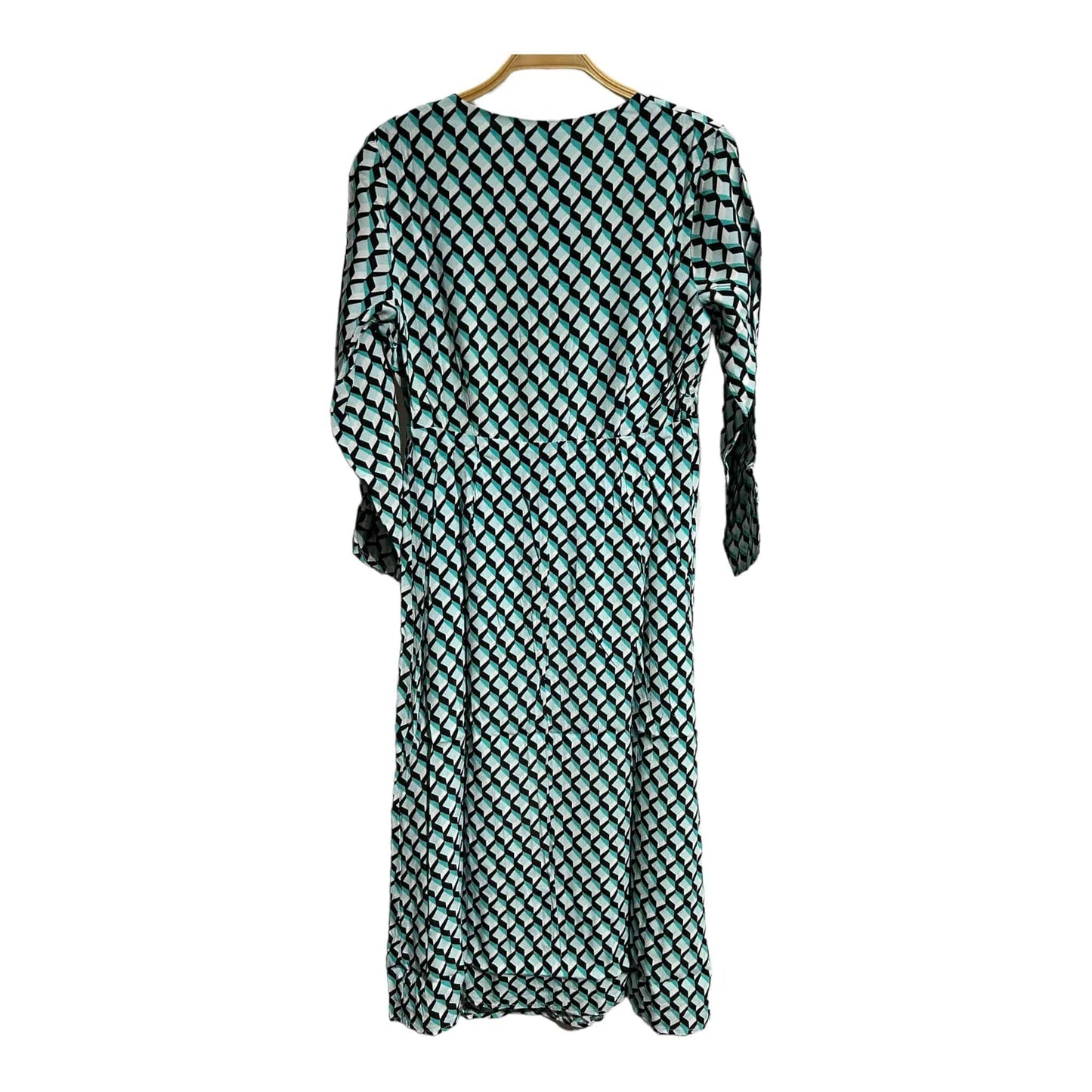 Sosandar Geometric Zip Neck Fit & Flare Dress - Recurring.Life