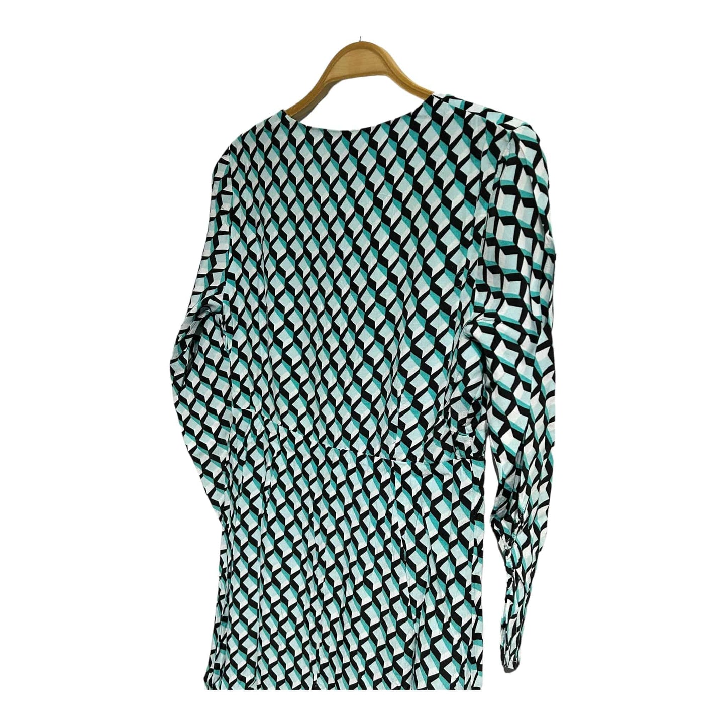 Sosandar Geometric Zip Neck Fit & Flare Dress - Recurring.Life