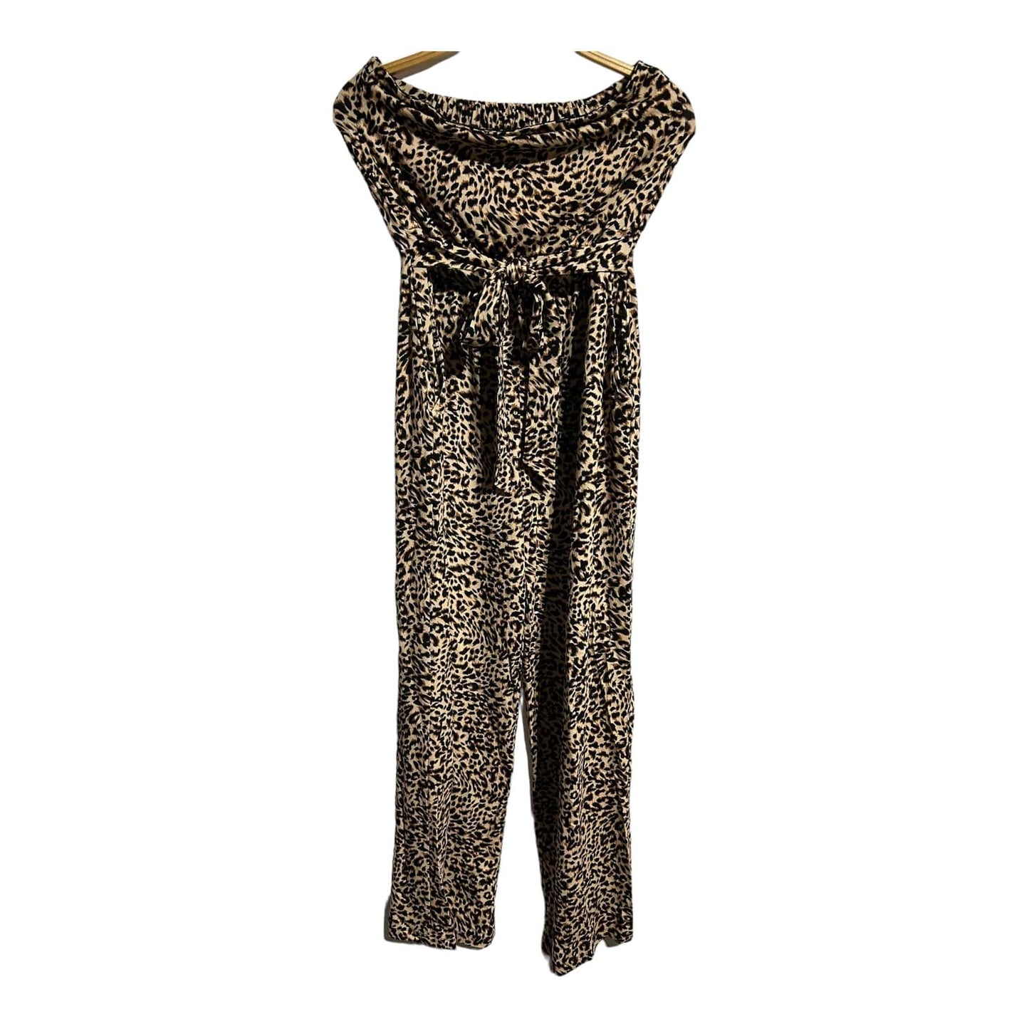 Sosandar Leopard Print Bandeau Jersey Jumpsuit - Recurring.Life