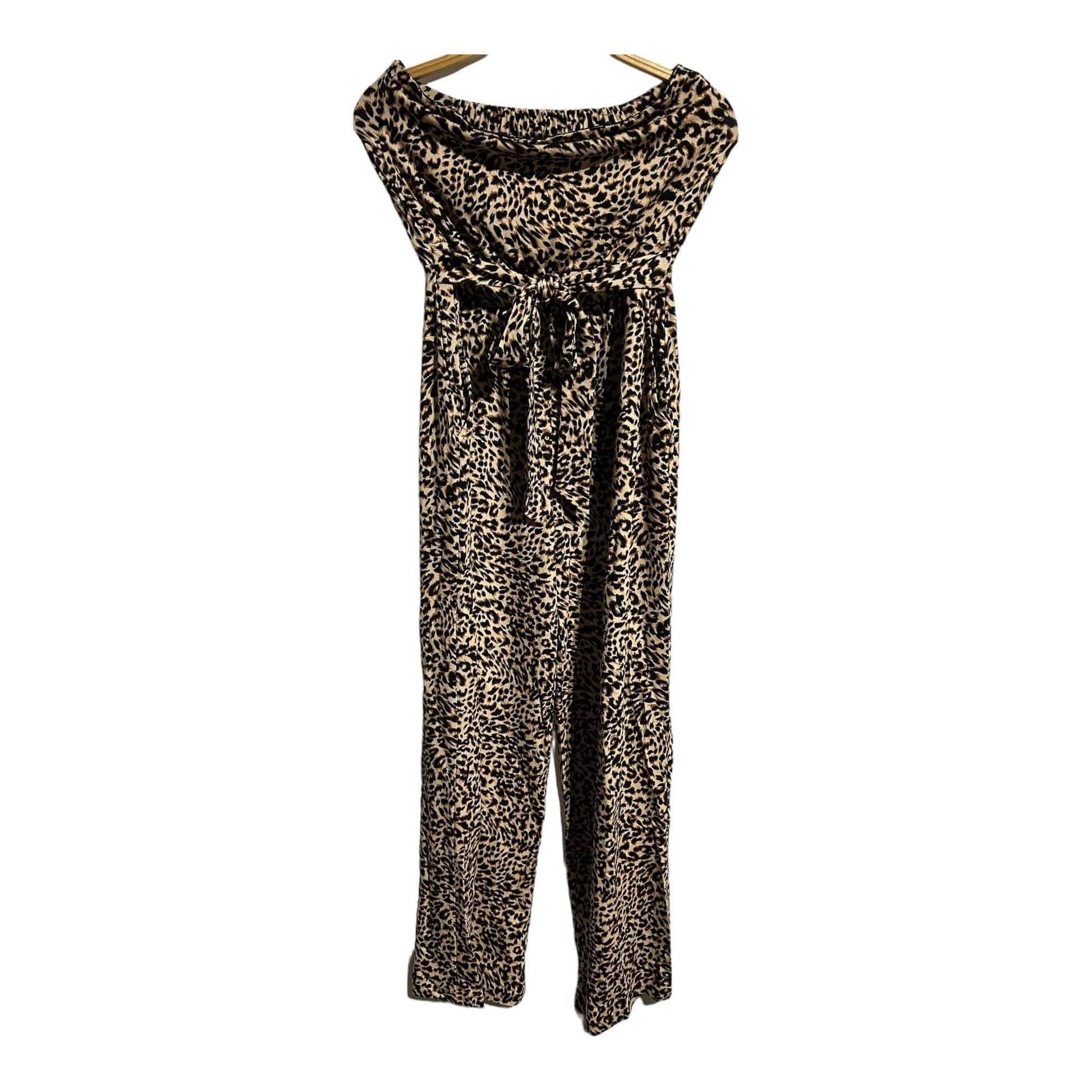 Sosandar Leopard Print Bandeau Jersey Jumpsuit - Recurring.Life
